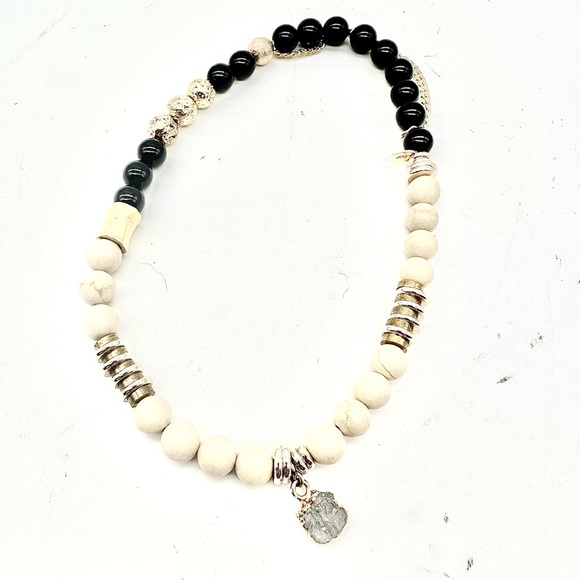 The Lace Project Bracelet Black Gold Beige With Stone - Picture 1 of 3